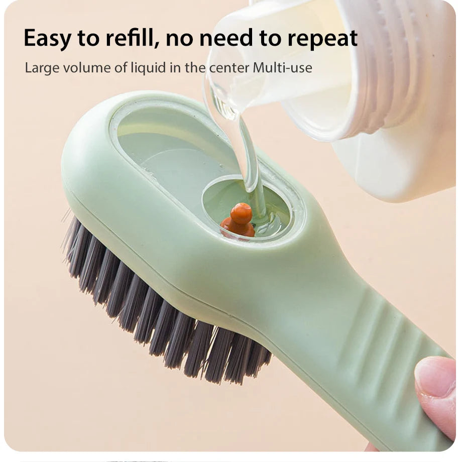 Cepillo con dispensador para zapatillas