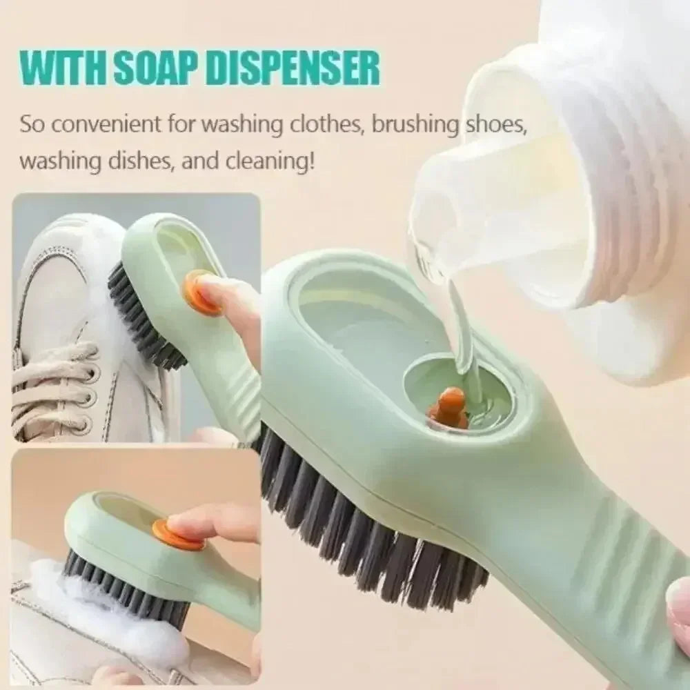 Cepillo con dispensador para zapatillas