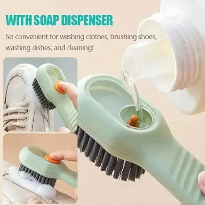 Cepillo con dispensador para zapatillas